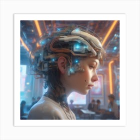 Futuristic Girl 3 Art Print