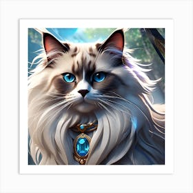 Cat With Blue Eyes Art Print