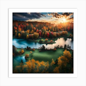 Sunset Over The Lake 1 Art Print