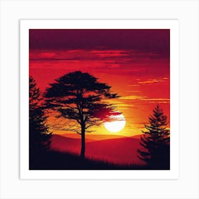 Sunset Painting 19 Art Print