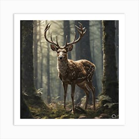 Deer In The Forest 115 Art Print