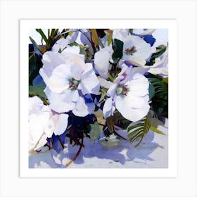 Bright White Floral Art Print