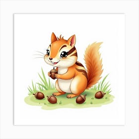 Cute Chipmunk Art Print