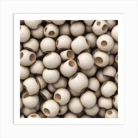 White Wooden Beads Art Print