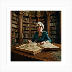 The Elderly Lady Librarian 006 Art Print