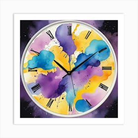 Triangle Geometric Clock Booble Marble Clock Frida Kahlo Clock Prismfold Clock Karma That Goes Around, Comes Around Circle Quote Clock Lucky Cat Clock (12) Art Print