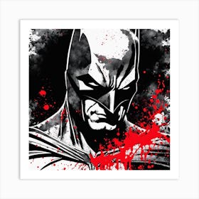 Batman Portrait Ink Painting (12) Art Print