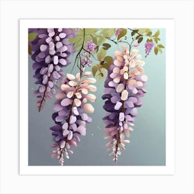 Flowers of Wisteria, Vector art 1 Art Print