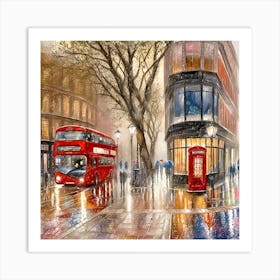 Rainy Day In London Art Print