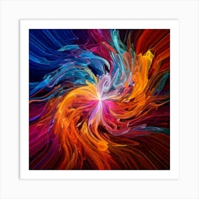 Firefly Vibrant Abstract Digital Art Showcasing Chaotic Beauty And Fluid Motion 48844 (2) Art Print