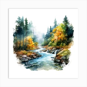 Watercolor Of A River 8 Art Print