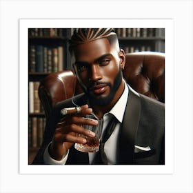 Portrait Of A Man With A Cigar-4 Art Print