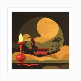 Moonlight In The Desert Art Print