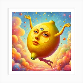 Lemon, Surrealist Painting Art Print