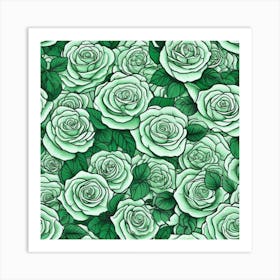 Green Roses 13 Art Print