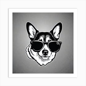 Corgi In Sunglasses 53 Art Print