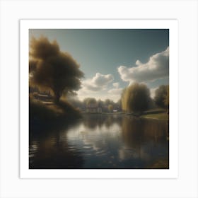 Pond landscape 1 Art Print