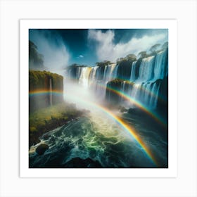 Rainbow Over Iguazu Falls Art Print