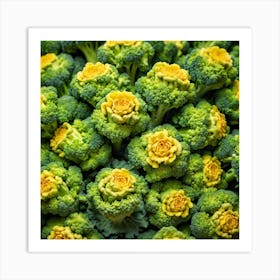 Close Up Of Broccoli 10 Art Print