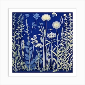 Flowers Photography In Style Anna Atkins Art Print