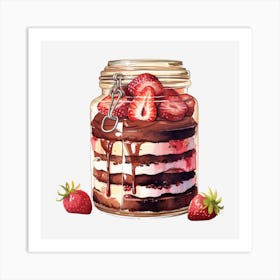 Strawberry Cake In A Jar 4 Art Print