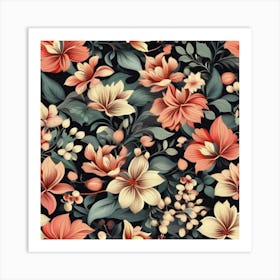 Floral Wallpaper Art Print