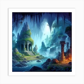 Fantasy Cave Art Print