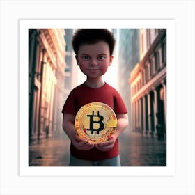 Bitcoin Boy Art Print