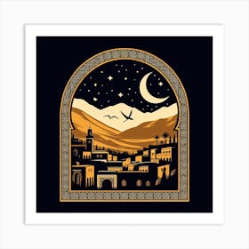 Moroccan City At Night Art Print