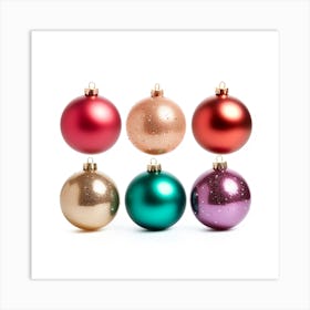 Christmas Ornaments Isolated On White 1 Art Print