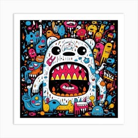 Monster Teddy Bear Art Print