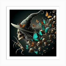 Witch Hat With Butterflies Art Print