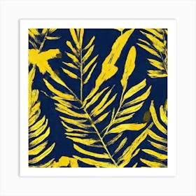 Tropical Leaf On A Solid Background Simple Minimalist Abstract Art Print