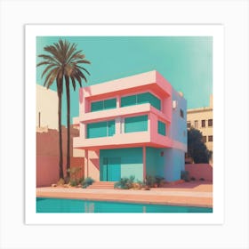 A House In Cape Town Abstract Risograph Style Art Print 1 Art Print