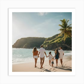 Family On The Beach Art Print