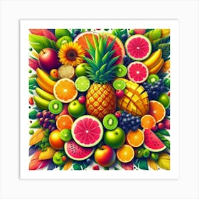 Colorful Fruit Background Art Print