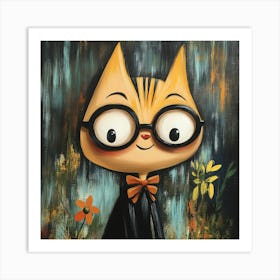 Cat In Glasses Art Print