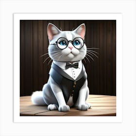 Cat In Tuxedo Art Print