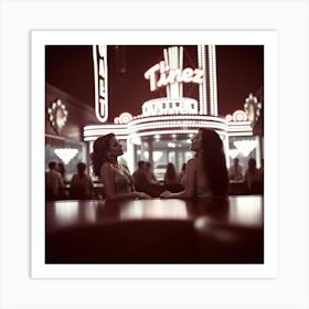 Two Women At A Bar Art Print