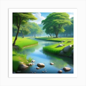 River In The Forest 16 Art Print