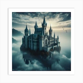 A Description Of A Gothic Style Castle With An Airy View, Emphasizing Its Mysterious Nature 1 Art Print