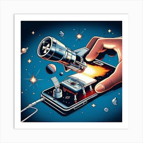 Space Rocket Art Print