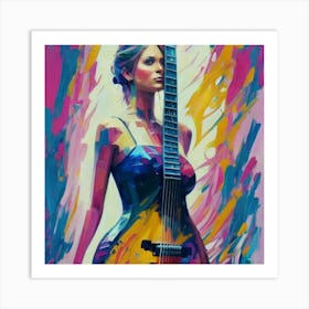 Woman With A Guitar Art Print