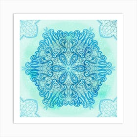 Hand Drawn Floral Mandala 03 1 Art Print