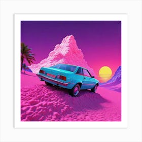 Car In The Desert Art Print