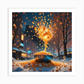 Popcorn In New Year Art Print