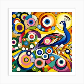 Abstract Peacock 1 Art Print
