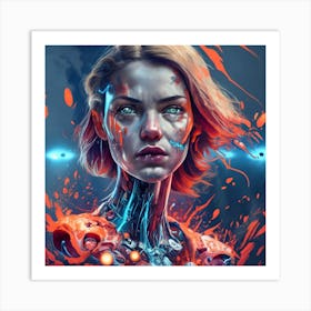 Cyborg Girl 2 Art Print