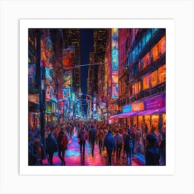 New York City At Night Art Print