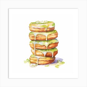 Stack Of Pistachio Donuts 2 Art Print